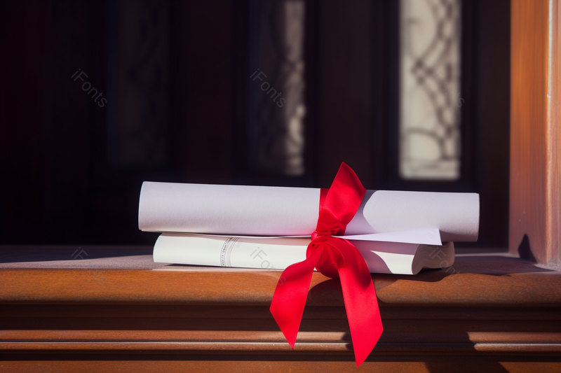 校园毕业季教室栏杆证书课本红色绸带,高清,摄影图,摄影图片,图片大全,摄影图免费下载